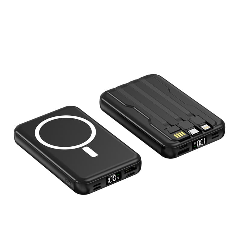 3C Certified Magnetic Power Bank 22.5W Ultra-Large Capacity Fast Charging Portable Charger with Built-in Cable Customizable