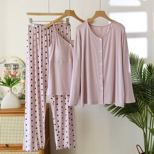 New Season Maternity Sleepwear Spring/Summer Modal 3-Piece Set Long Sleeve Long Pants Nursing Pajamas Drop Shipping