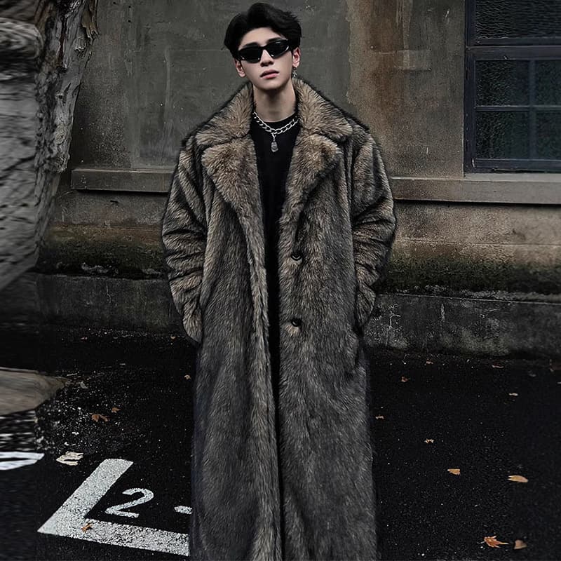 New men's autumn and winter imitation fur coat, imitation fox fur coat, cold and warm coat, winter coat