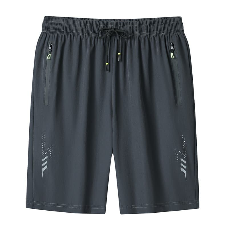 Summer ice silk shorts men's sports and leisure five-quarter pants quick-drying running loose straight beach pants cool half pants