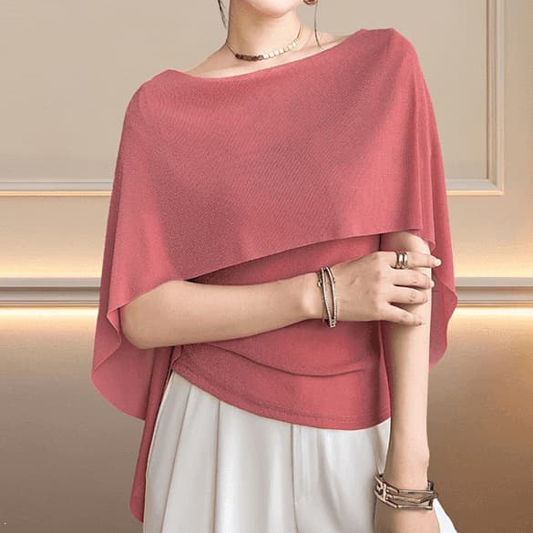 2026 Summer New Fashion Shawl Patchwork Short Sleeve T-Shirt for Women Solid Color Versatile Stylish Slim Fit Top