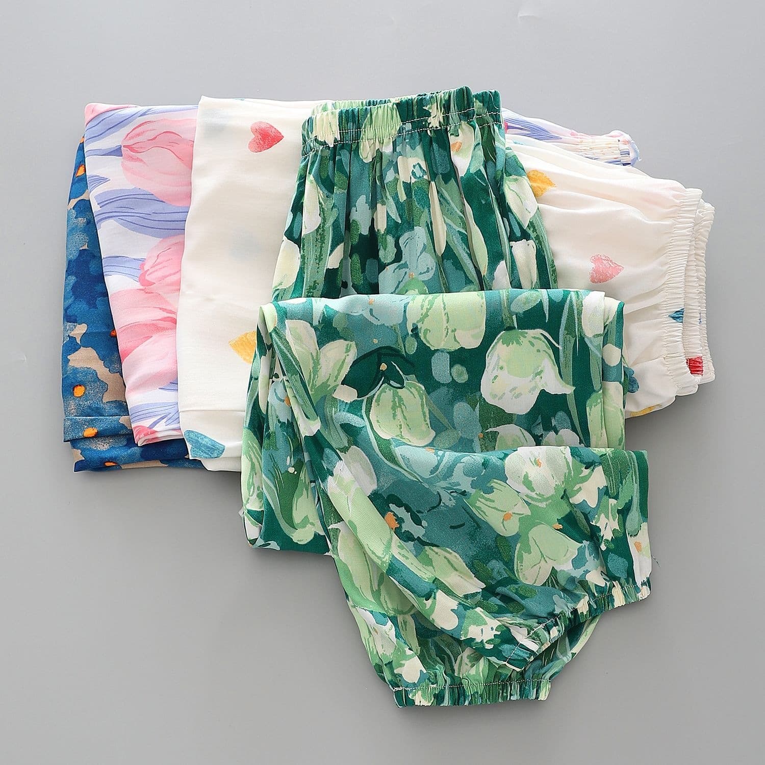 Summer Girls Mosquito Repellent Pants Thin Cotton Silk Lantern Pants Children Sleep Pants Breathable Parent-child Rayon Home Long Pants