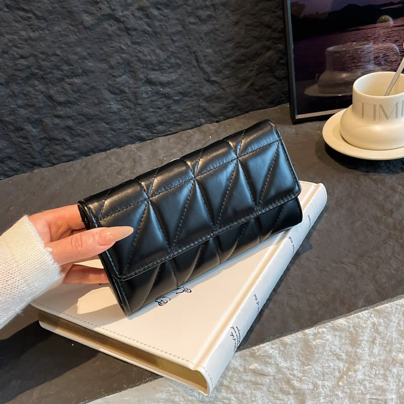 2025 New Women's Wallet European and American Trendy Long Embroidered Clutch Bag Simple Fashion Wallet Coin Purse Phone Bag