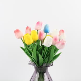 PU tulip artificial flowers, fake flowers for wedding party home decoration, cross-border trade flower manufacturer wholesale