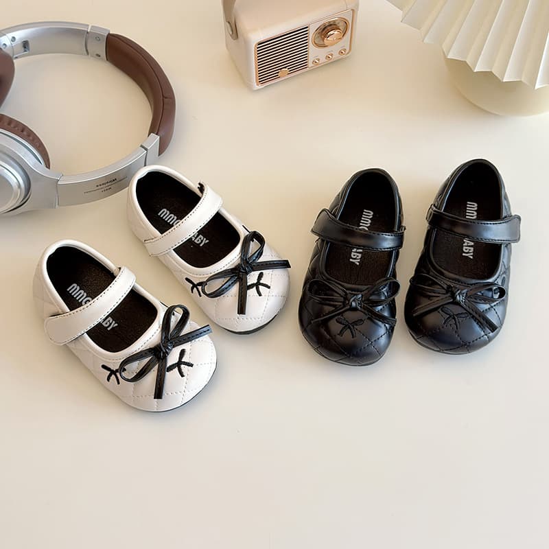 2025 New Style Girls' Leather Shoes, Spring and Autumn Children's Bow Princess Shoes, Baby Soft Sole Single Shoes, Girls' Shoes