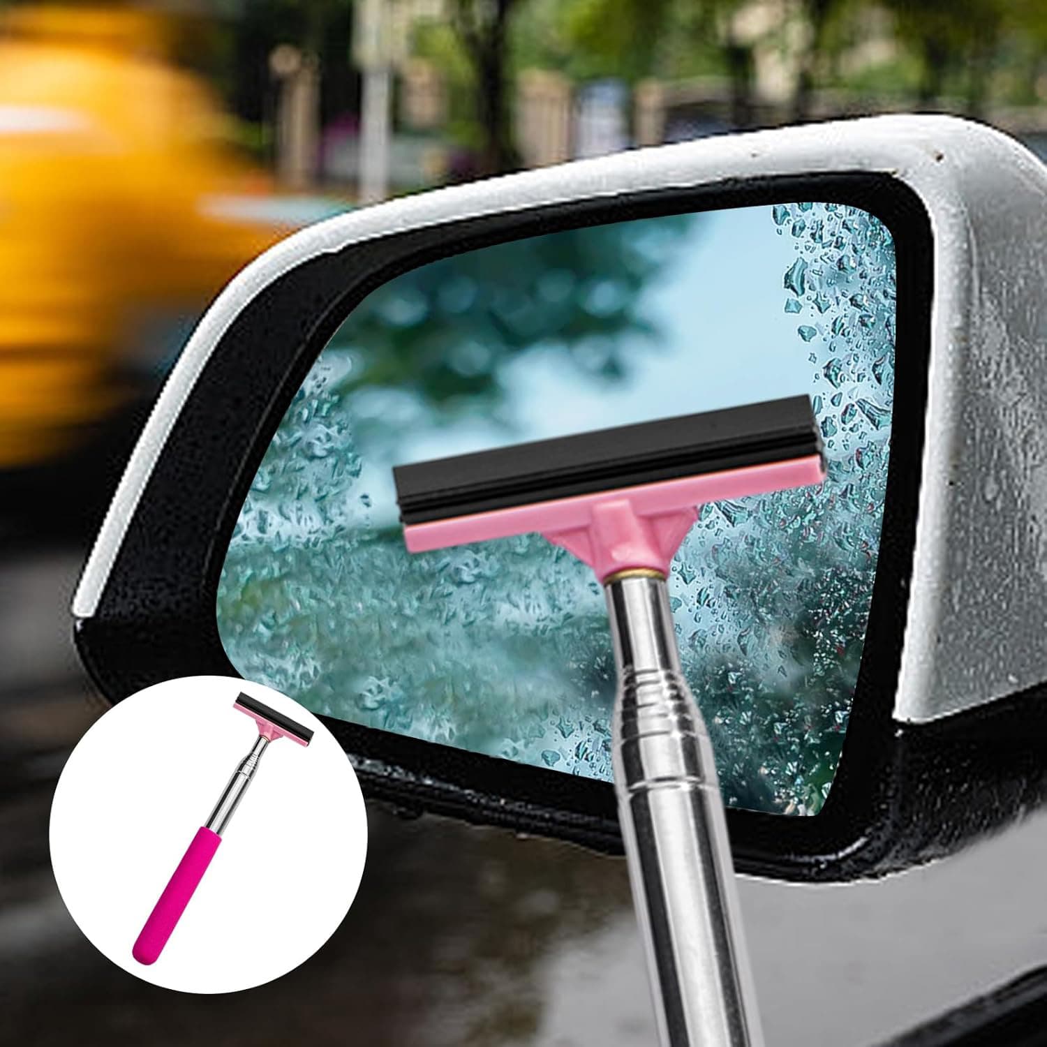 Cross-border Car Rearview Mirror Fog Cleaning Tool Retractable Wiper Glass Scraper Portable