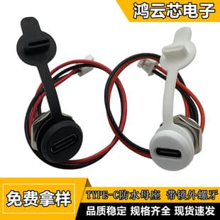 TYPEC Female Socket Injection Molded, Phone Charging Female Head, USB Snap-Lock, Type-C 2P Power Interface Socket Connector