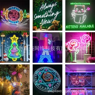 LED Neon Light Glowing Letter Alphabet Decoration Ins Internet-Famous Background Wall Bar Creative Door Sign Silicone Strip