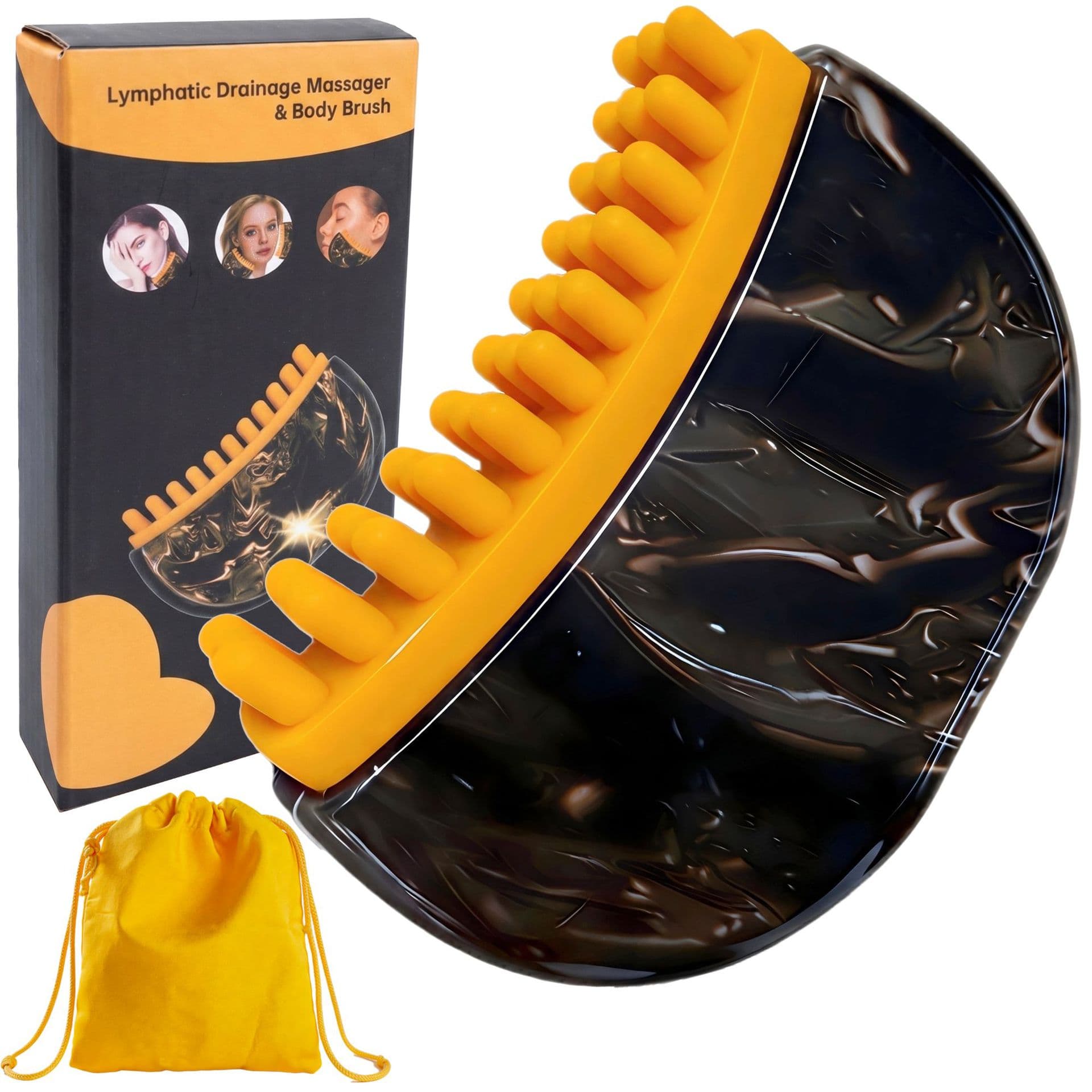 Cross-Border Private Mold New 2026 Lymphatic Facial Contour Brush Body Brush Face Gua Sha Lymphatic Brush Amazon TK