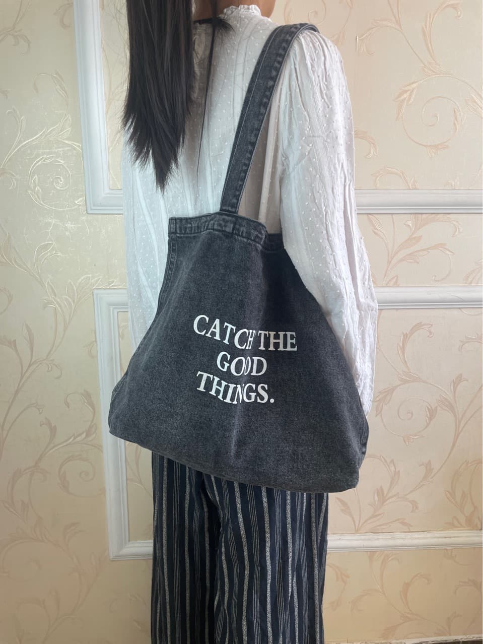 Forest denim bag, commuting to work, canvas bag, large capacity shopping bag, mother bag, student bag, tutoring bag, computer