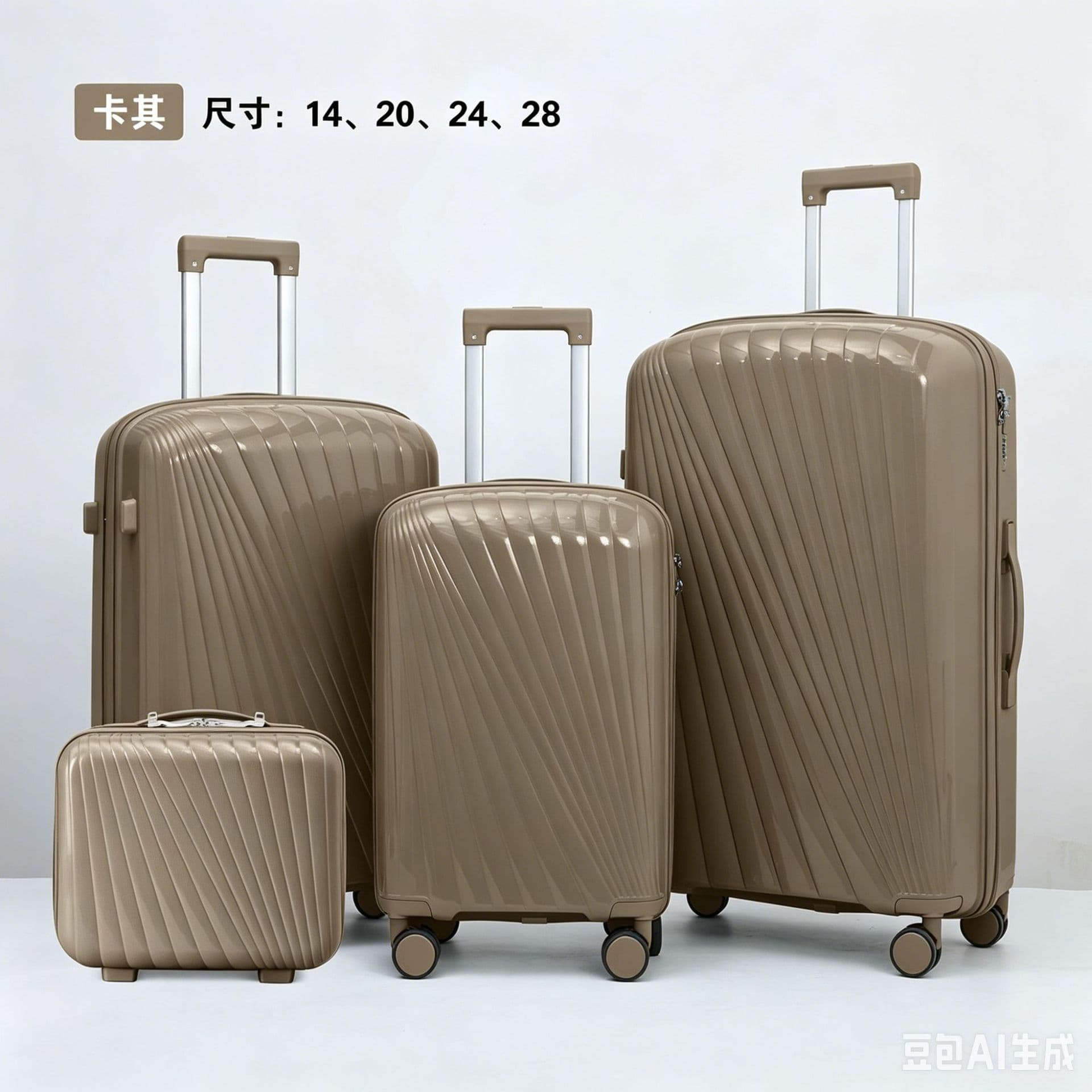 New large-capacity spot pp suitcase foreign trade 4-piece set 28-inch anti-theft code lock