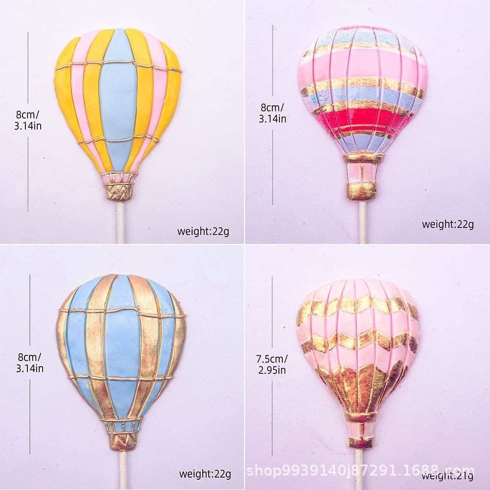 2025 New Hot Air Balloon Party Decoration Cartoon Children’s Day Birthday Cake Insertion Card Decoration Plug-in Set