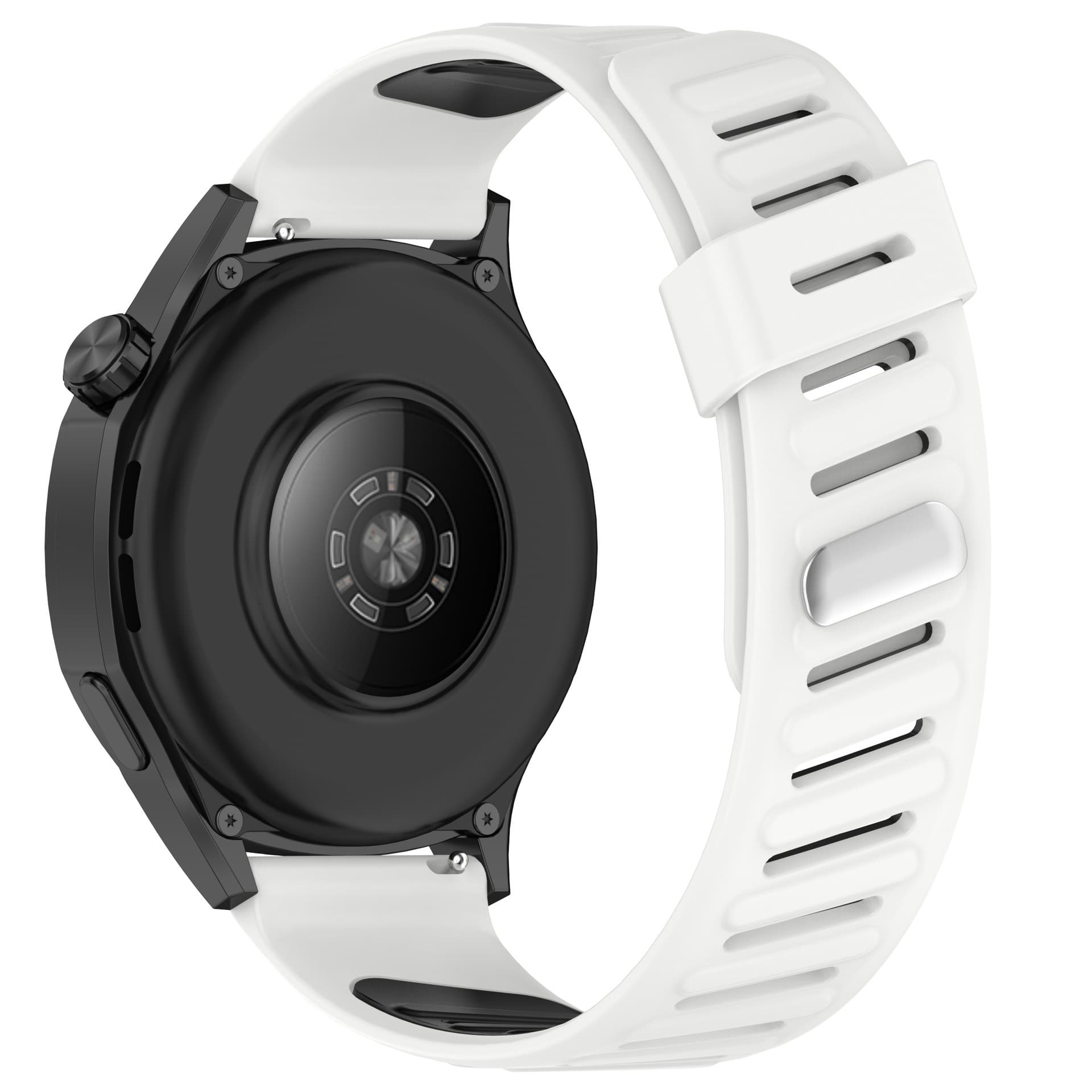 Manufacturer's new model is suitable for Huawei, Samsung, Garmin, Gaochi, Huami, 22mm oblique hole, two-color nail buckle silicone watch strap