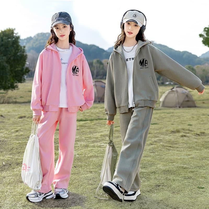 Girls' Two-Piece Set Spring and Autumn Korean Style 2026 New Fashionable Children's Casual Jacket Sports Girls' Two-Piece Autumn Outfit