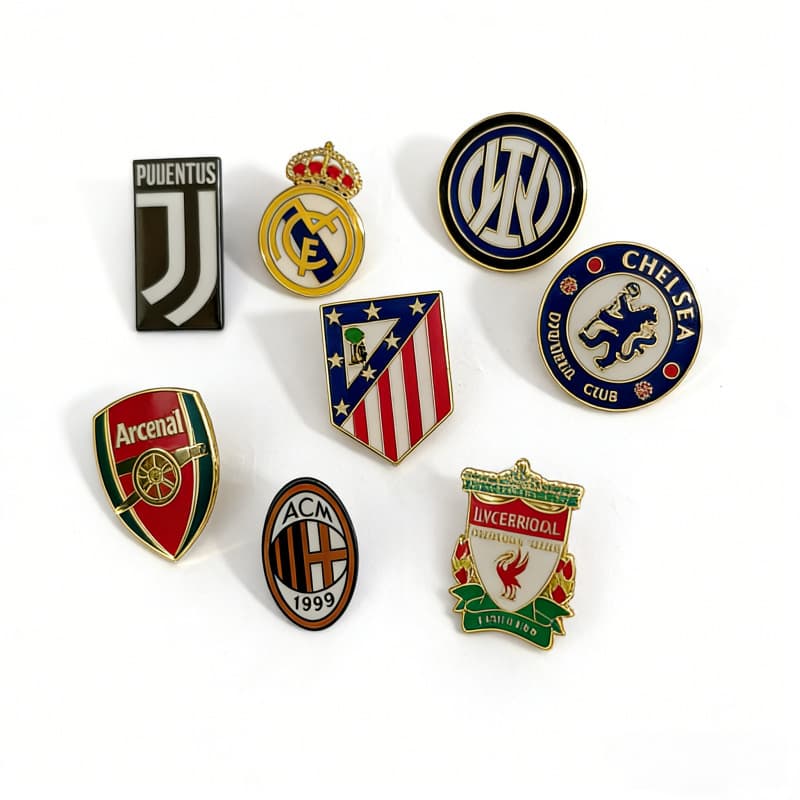 Football Club Metal Badge Inter Milan Real Madrid Chelsea Fans Commemorative Brooch Team Badge Badge Wholesale