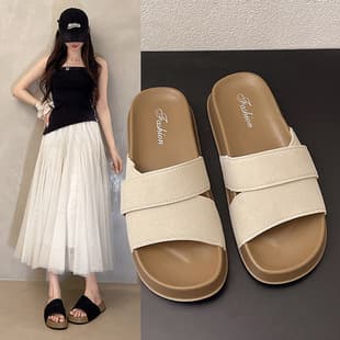 Thick-Soled Sandals for Women, Summer Outdoor 2026 New Fish-Mouth Fashion Versatile Casual Beach Birkenstock One-Strap Slippers Women