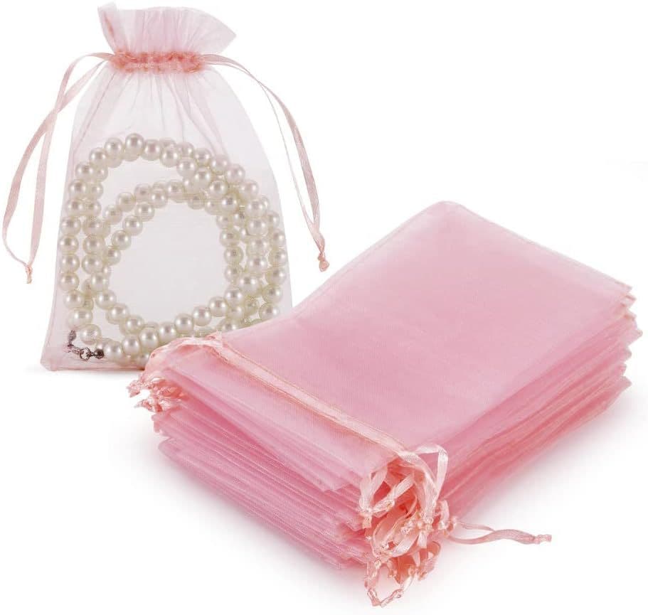 Factory Wholesale Solid Color Organza Bags Drawstring Gift Bags Jewelry Packaging Mesh Bags
