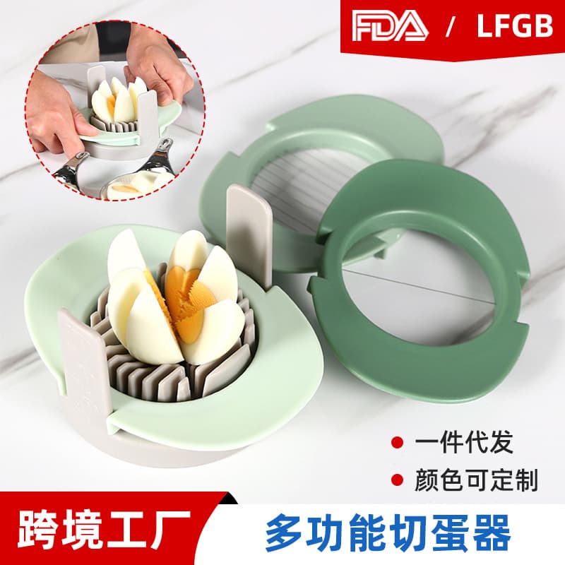 Manual Floral Segmenting Egg Slicer, Multifunctional Preserved Egg Slicer, 4-in-1 Household Egg Cutting Tool