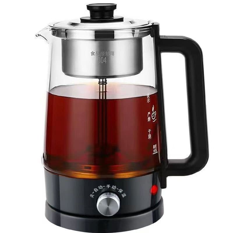 Steam tea brewing stainless steel black tea pot, large capacity, suitable for family use, glass spray nozzle, free shipping.