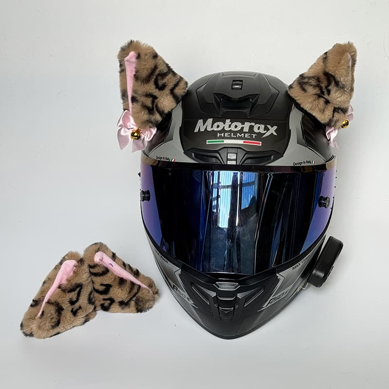Helmet Decoration Cat Ears Sexy Beast Ears Motorcycle Electric Bike Helmet Accessories Plush Bell Ears Pink Ear Decor
