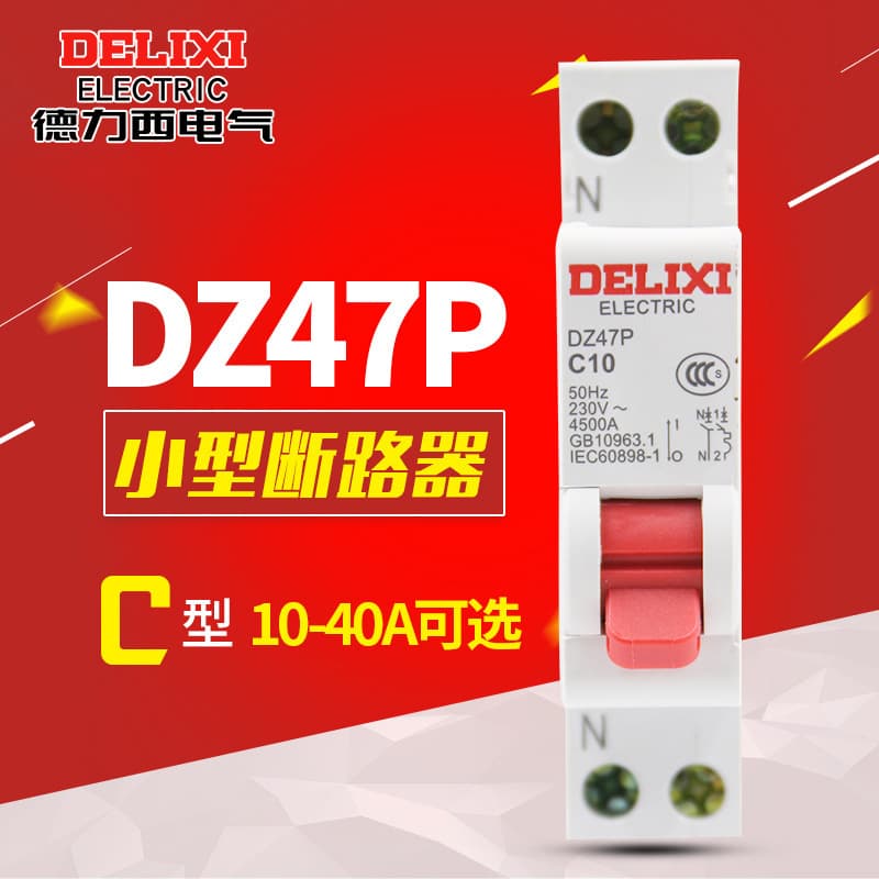 Delixi DZ47P Mini Circuit Breaker for Home, 10A 16A 20A 25A 32A Double-Pole Air Switch
