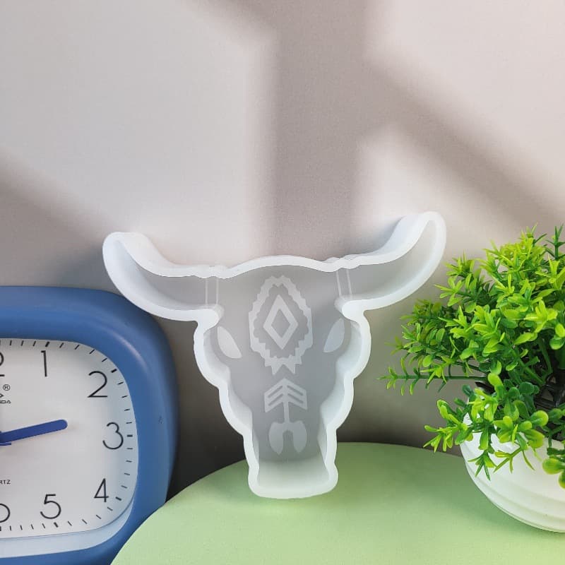 2752 Bull Head DIY Candle Mold DIY Ornament Mold Crystal Epoxy Resin Specimen Mold Car Aroma Silicone