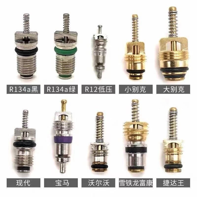 Car AC Valve Core 134a for Mercedes-Benz, BMW, Jetta, Hyundai, Fukang, R12 Size, Buick Wrench Seal Ring