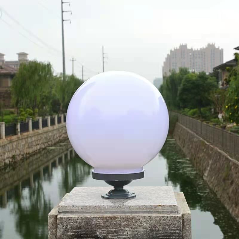 Outdoor Acrylic Round Ball Gate Post Light Landscape Courtyard Street Light Pole Wall Light Unbreakable Ball Spherical Round Lampshade