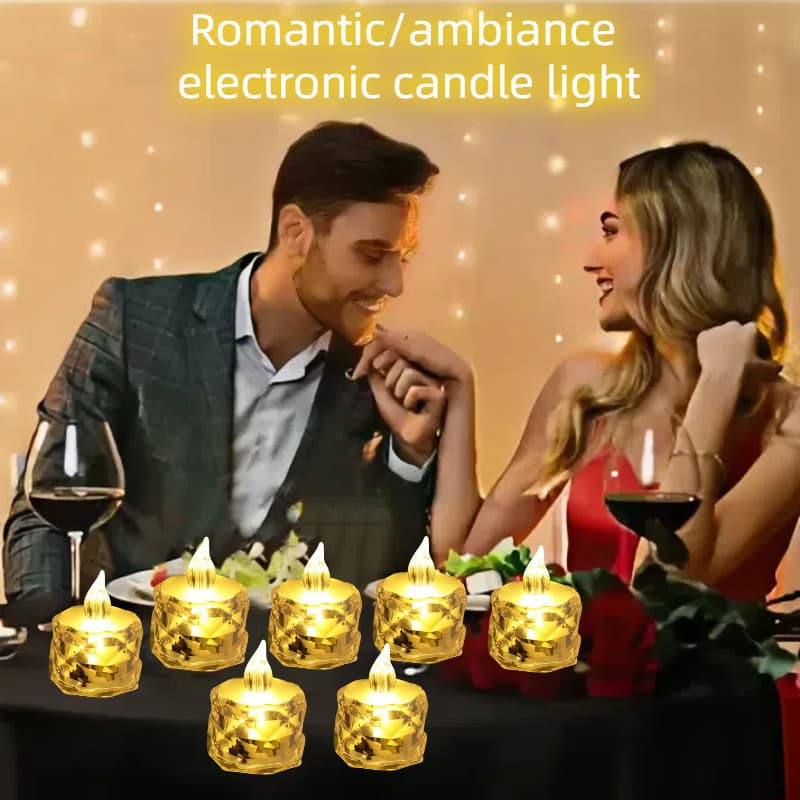 2026 New Cross-border Drop Shipping 24-Piece LED Electronic Candles with Rose Pattern Tea Lights