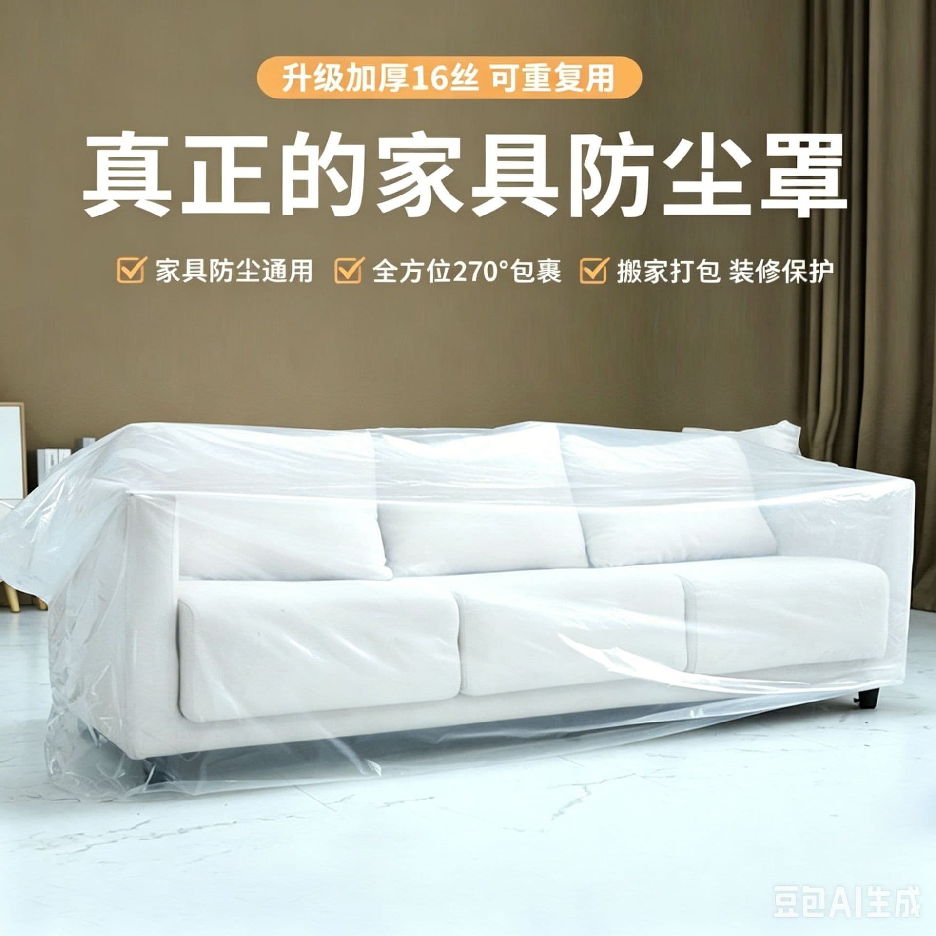 Thickened Sofa Dust Cover, Moving Protection Cover, Packing Bag, Refrigerator Cover, Dining Table Cover, Crib Cover, Dust-Proof, Cat Scratch Resistant