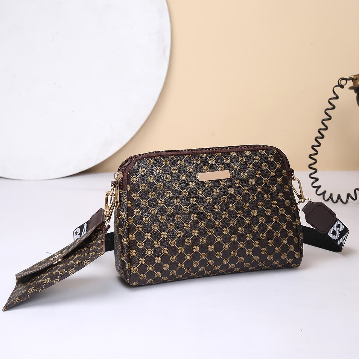 Crossbody Bag Fashion Printed Women's Shoulder Bag Small Bag Two-Piece Set
