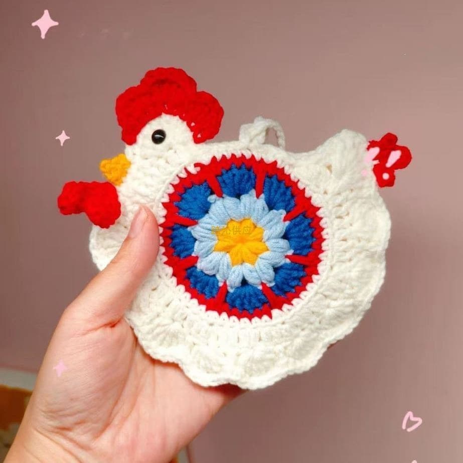 Small Egg Pouch Yarn Handmade Crochet DIY Granny Square Cluck Egg Bag Crochet Material Kit Dragon Boat Festival Egg Bag