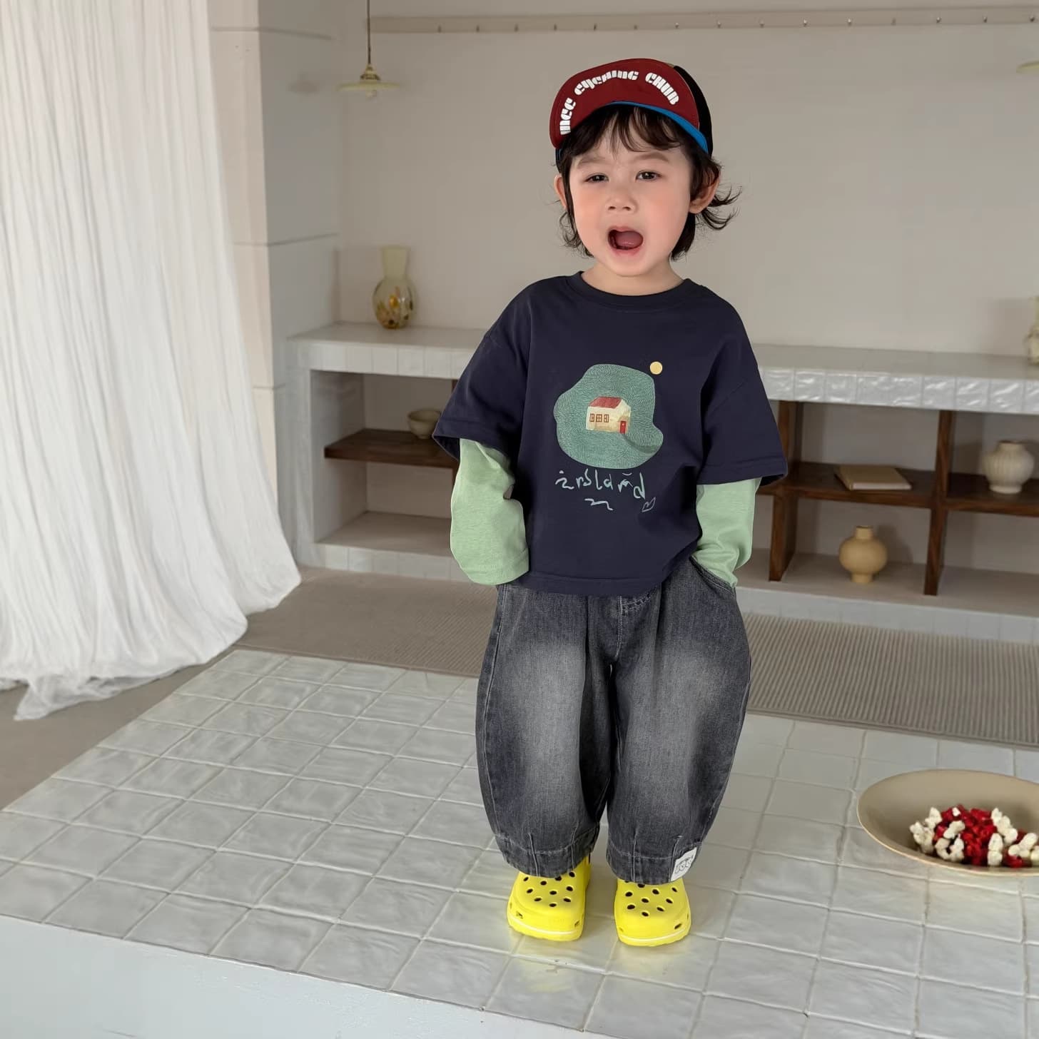 Boys Fake Two-Layer T-Shirt Jeans Set 2026 New Kids Clothing Autumn Korean Style Baby Fall Outfit
