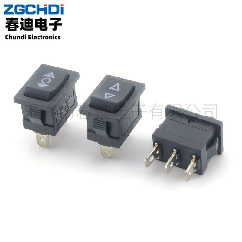 Supply KCD1 Arrow Dual Reset Rocker Switch 3-Pin 3-Position Black Self-Reset Toggle Switch 21*15