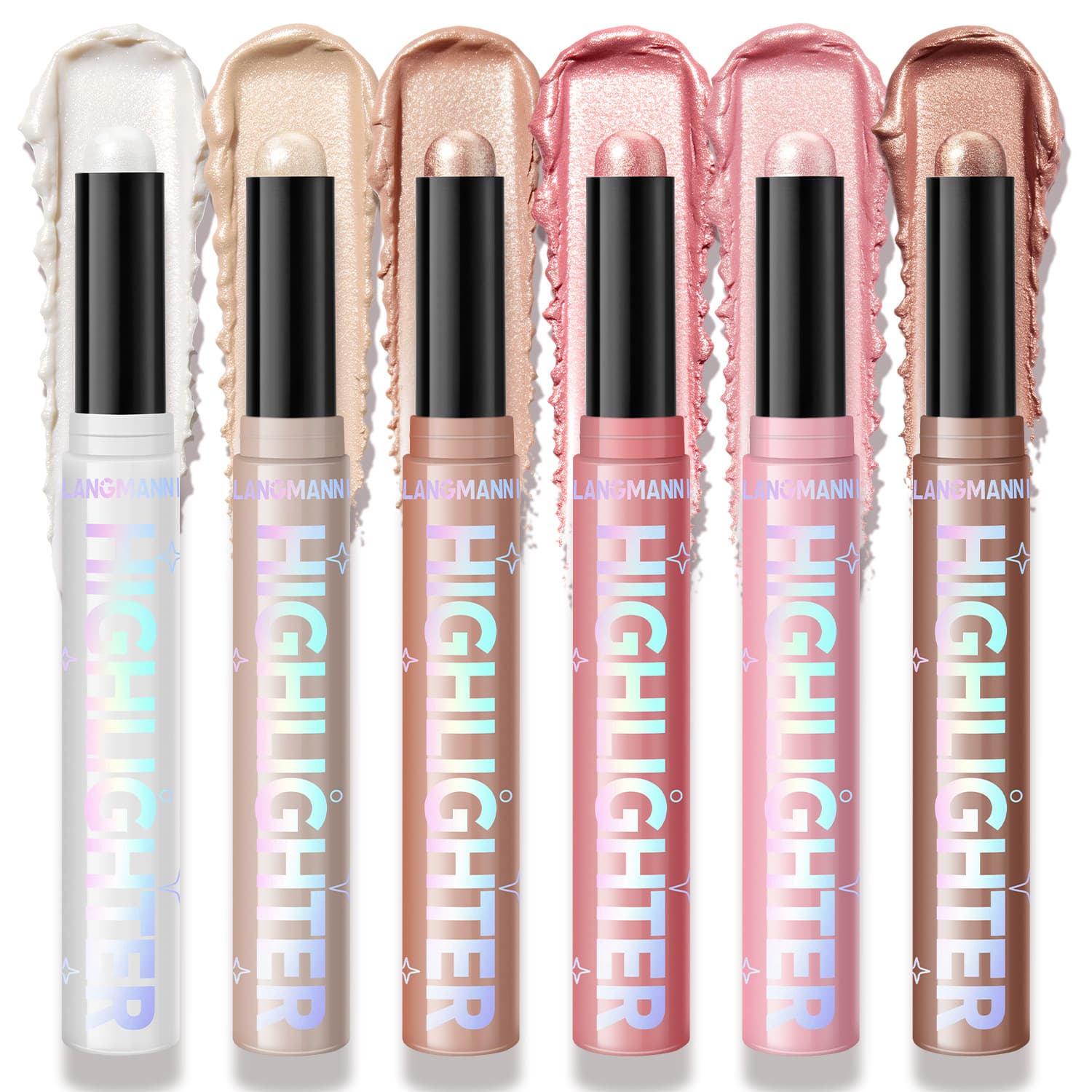 LANGMANNI New Six-Color Highlighter Stick Contour Stick Set Single Brightening Highlighter Cross-Border Exclusive