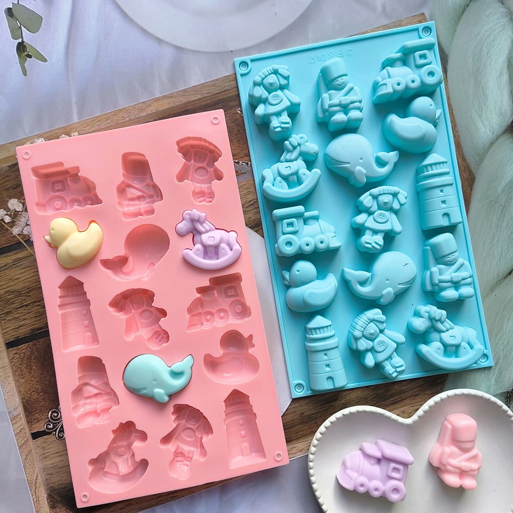 15-Cavity Girl Carousel Shape Cake Silicone Mold Chocolate Cookie Candy Baking Cake Mold 383