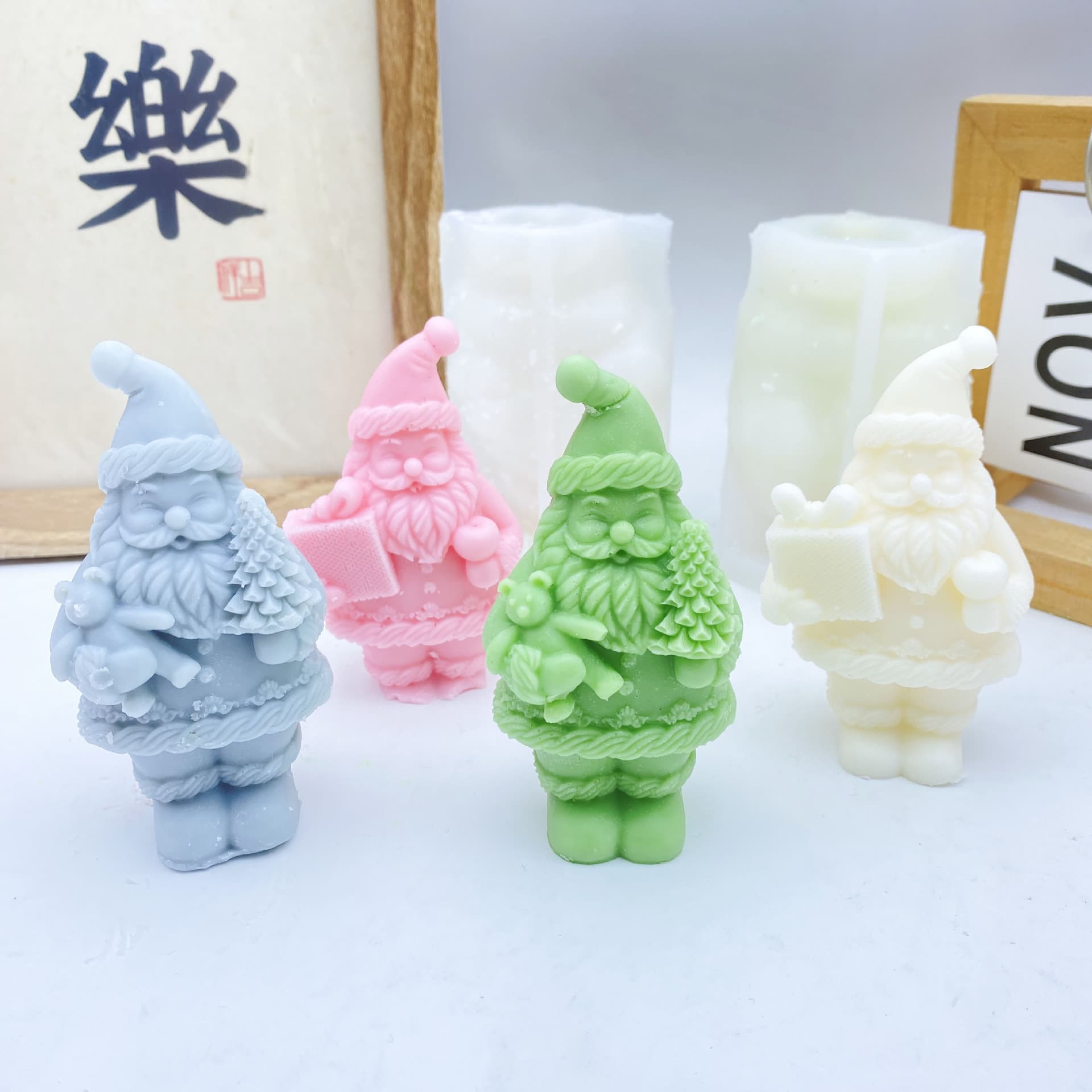 New Santa Claus Candle Silicone Mold DIY Christmas Tree Santa Holiday Decoration Silicone Mold