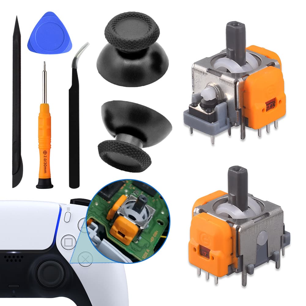 PS5 Game Controller Hall Effect Joystick PS5 Controller 3D Joystick Repair Tool PS5 Electromagnetic Hall Effect Joystick Set
