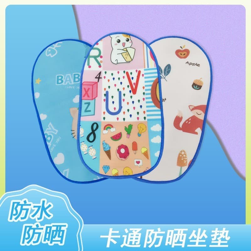 Cartoon Electric Vehicle Seat Cover Waterproof Sunscreen Cushion Cover Battery Car Leather Seat Cover Pedal Seat Cover Universal Heat Insulation