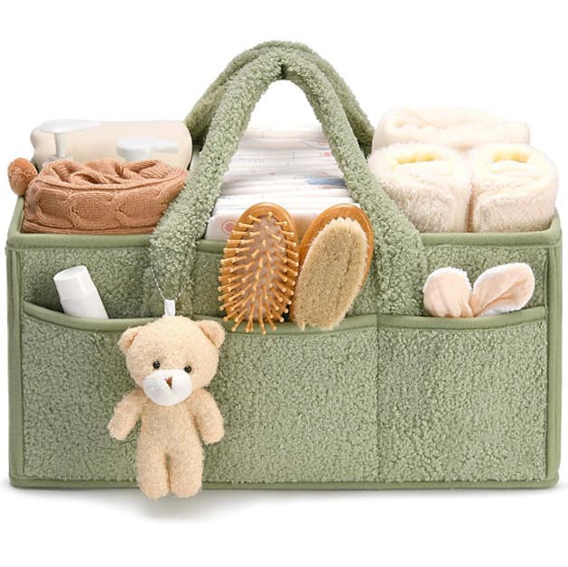 Cross-border hot selling mommy bag large capacity baby diaper bag plush diaper storage bag portable travel mommy bag