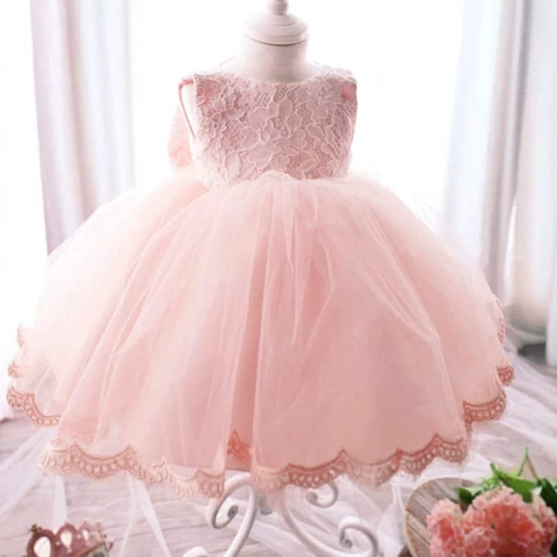 Baby Dress Children's Gown Export Bow Lace Princess Dress Girls Dress Export Children's Clothing Drop Shipping