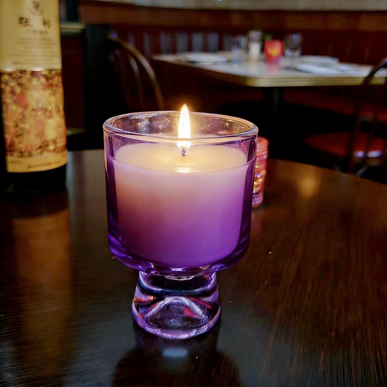 8x11cm color spray printed glass candlestick cup with bottom DIY aromatherapy candle cup glass wax table table decoration