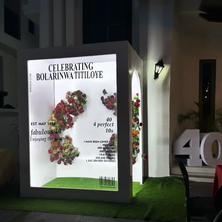 Wedding Magazine Box Photo Booth Outdoor Lawn Welcome Check-in Prop Giant Magazine Photo Frame Event Decoration