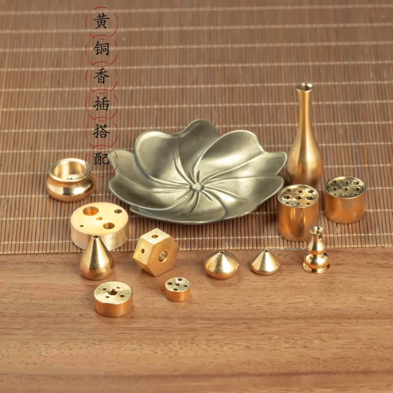 Brass Incense Stick Holder, Coil Incense Holder, Multi-Hole Incense Base, Gourd-Shaped Incense Burner, Incense Stand L-tp001