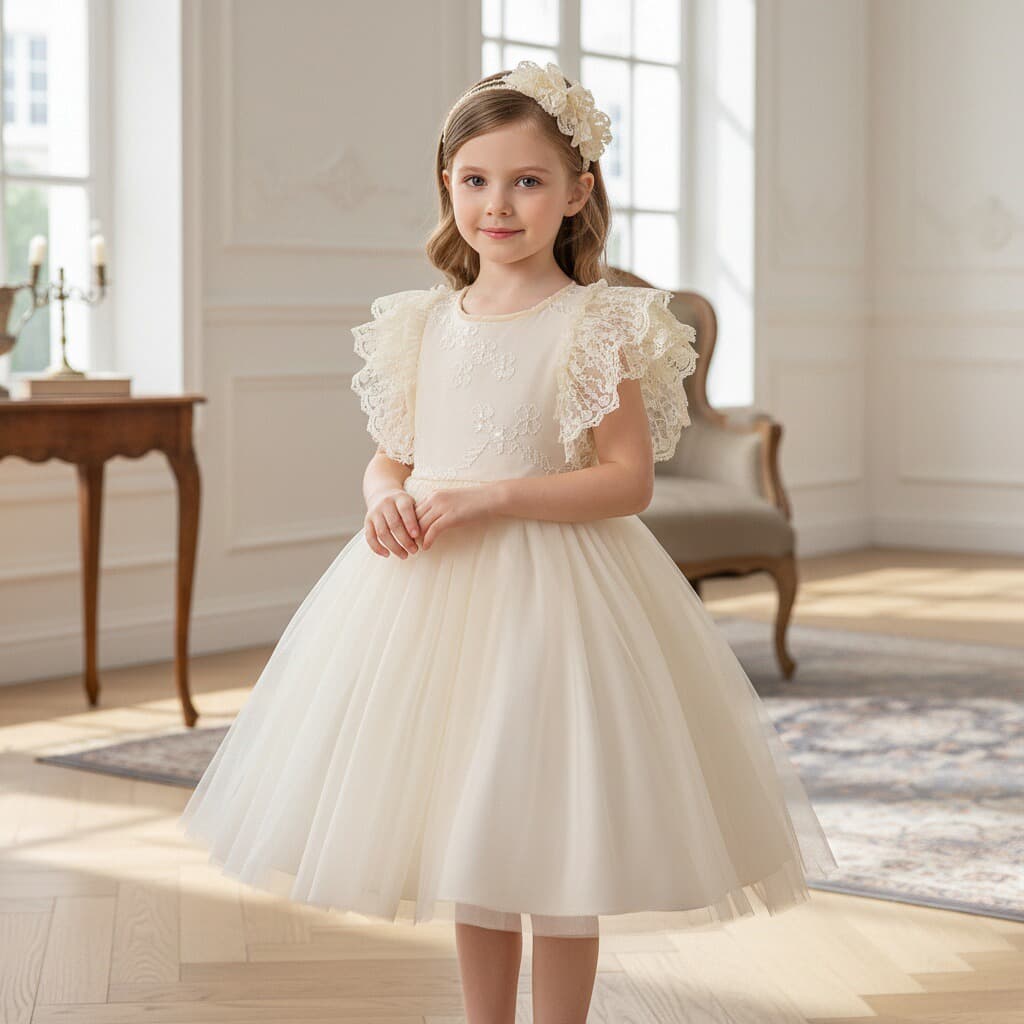 Cross-Border Girls' Princess Dress Purple Tulle Puffy Dress Children's Dress Birthday Party Dress Flower Girl Dress