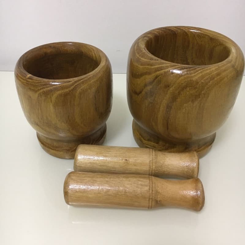 Solid Wood Garlic Mortar and Pestle, Home Garlic Masher, Traditional Garlic Grinder, Manual Crushing and Herb Grinding Tool, Sour Jujube Wood