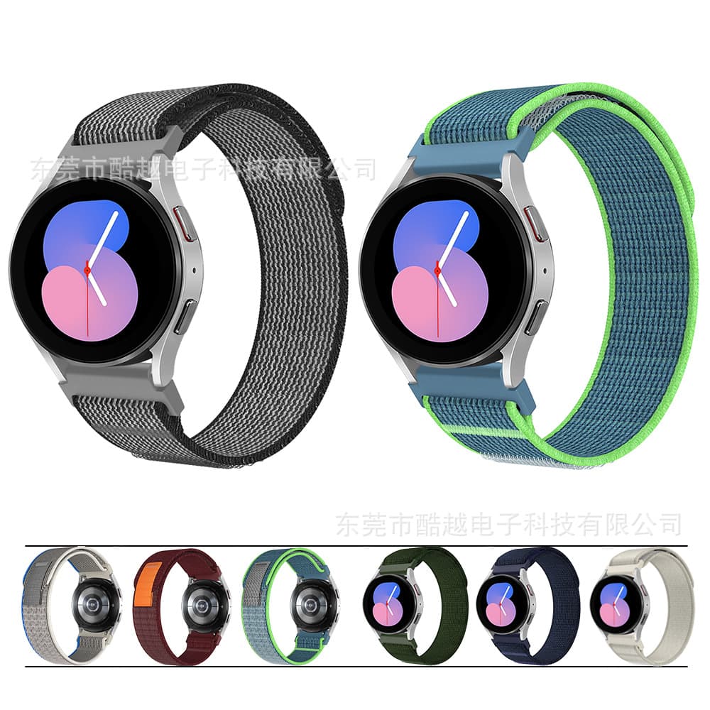 Nylon Outdoor Sports Watch Band for Samsung Smart Watch 20MM 22MM Trail Loop with Stitching