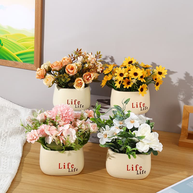 Modern Simplicity Plastic Flower Pots Empty Planters for Living Room Furniture Decoration Balcony Imitation Green Plants