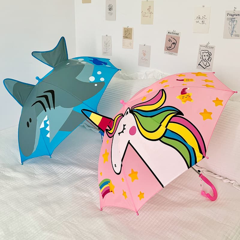 Children's Umbrella for Girls and Boys, Lightweight Automatic Cartoon Ear Umbrella for Babies and Kindergarten Kids, Promotional Umbrella