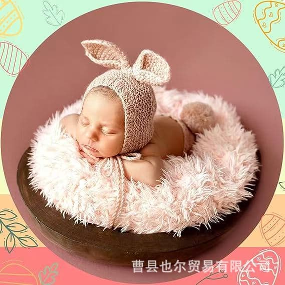Newborn Photography Prop Rabbit Shape Baby Photo Set for 100-Day Studio Photography Accessories